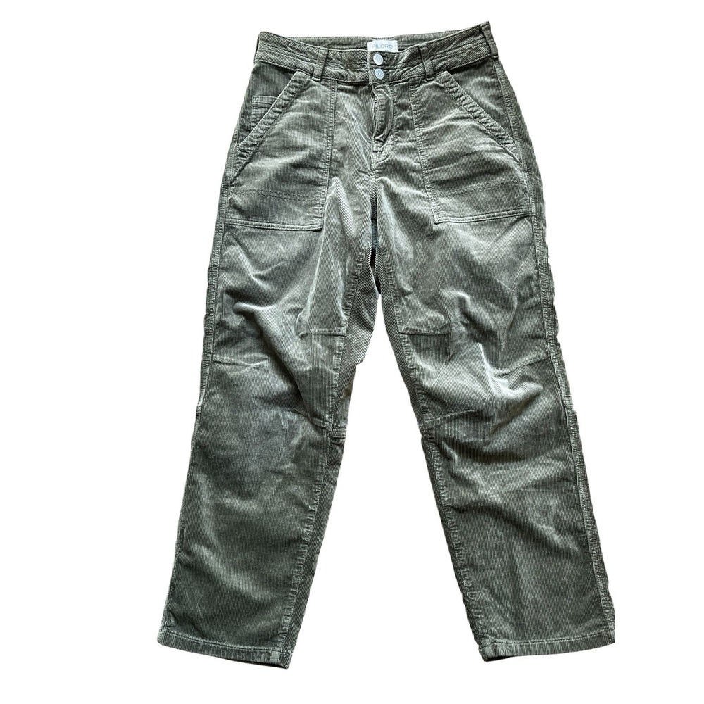 Anthropologie Pilcro Wanderer Mid-Rise Corduroy Pants Olive Green - Size 28